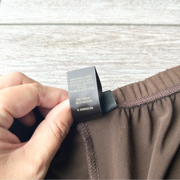 Lane Bryant Brown Lagenlook  Wide Leg Draped Jersey Capri Pants - Picture 6 of 13